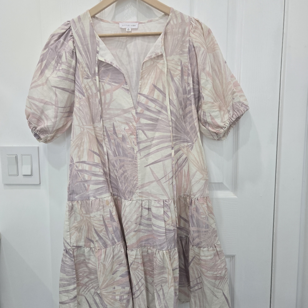 Little Lies Pastel Leaf Print Dress
